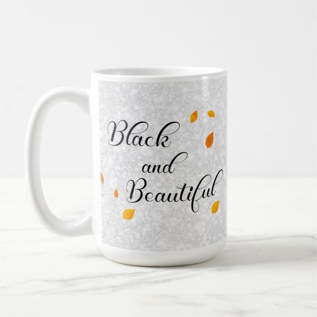 Svart och vacker solrosdrottning kaffemugg (Vänster)