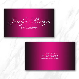 Svart och varmt rosa elegant ombré visitkort