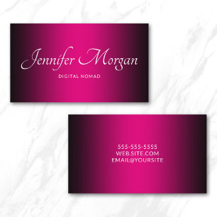 Svart och varmt rosa elegant ombré visitkort