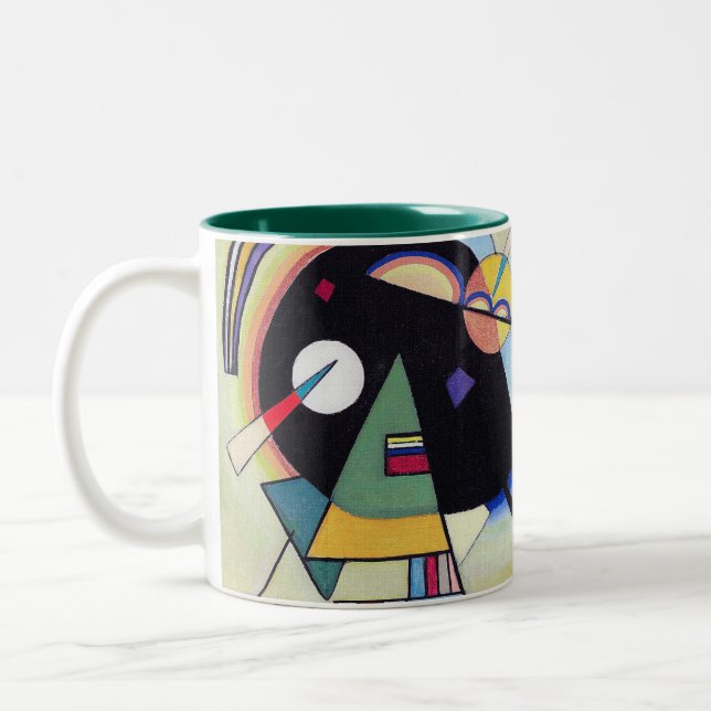 Svart och Violett - Wassily Kandinsky-målning  Två-Tonad Mugg (Vänster)