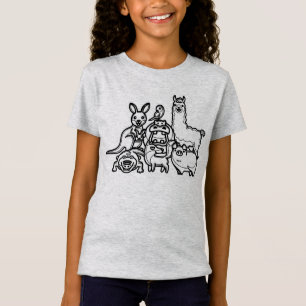SVART OCH VIT #16 - Djur Familj V01  T Shirt