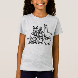 SVART OCH VIT #16 - Djur Familj V01 T Shirt