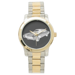 Svart och vit 1967 Buick Riviera Pop Art Armbandsur