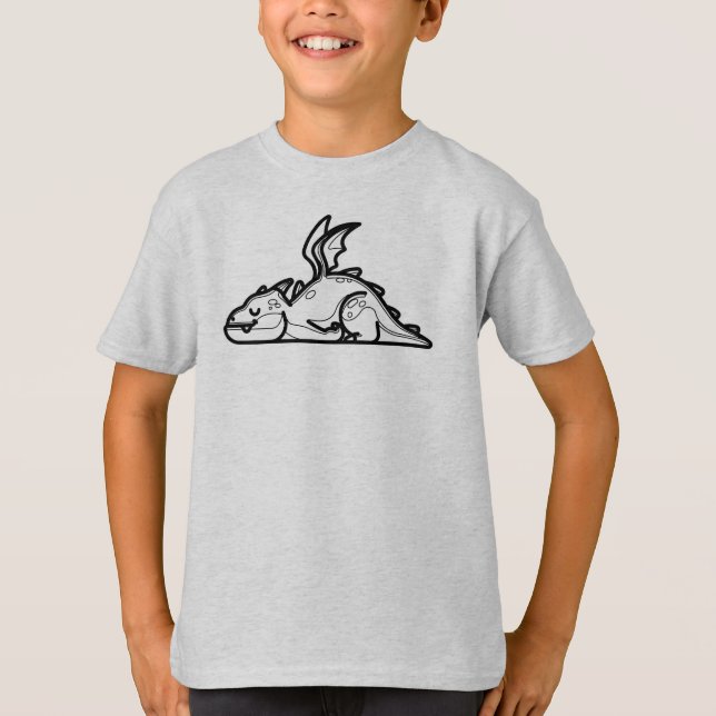 SVART OCH VIT #50 - Sovande Drak T Shirt (Framsida)