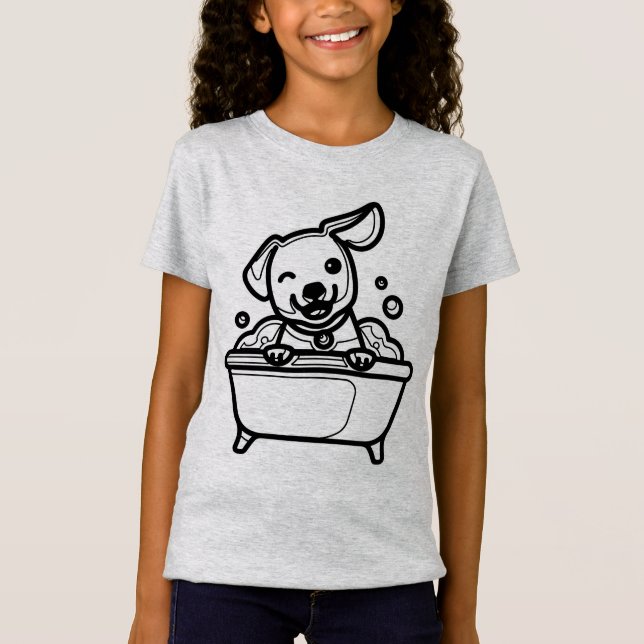 SVART OCH VIT #58 - Hundbad T Shirt (Framsida)