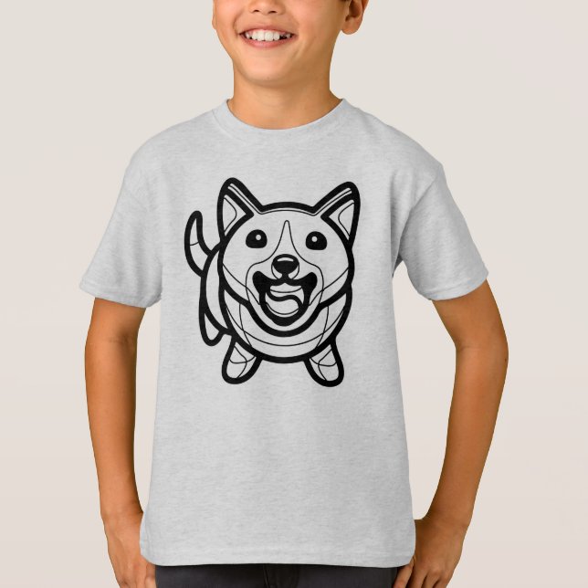 SVART OCH VIT #60 - En hund som håller bollen T Shirt (Framsida)