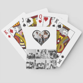 Svart och vit 7-fotokollage casinokort