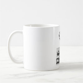 Svart och vit 7-fotokollage kaffemugg