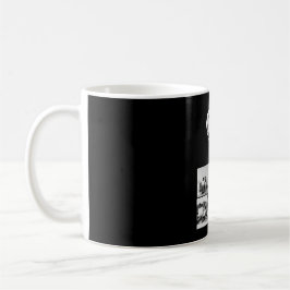 Svart och vit 7-fotokollage kaffemugg