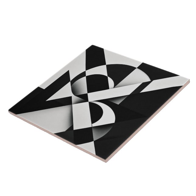Svart och vit abstrakt geometrisk illusion kakelplatta (Sidan)