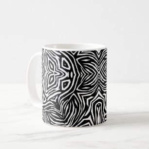 Svart och vit abstrakt geometrisk modern mönster kaffemugg