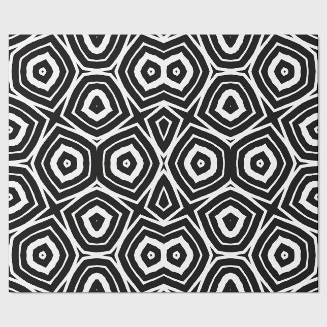 Svart och vit abstrakt geometrisk mönster presentpapper (Seam)