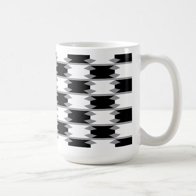 Svart och vit Abstrakt Kaffemugg (Höger)