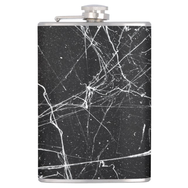 Svart och vit Abstrakt-kolv Fickplunta (Framsidan)