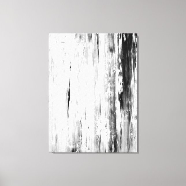 Svart och vit Abstrakt konst "Ice Plocka" Canvastryck (Framsida)