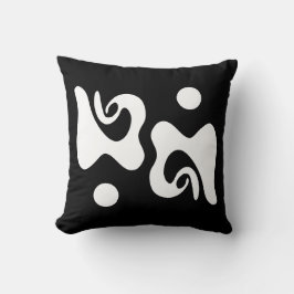 Svart och vit abstrakt kudde