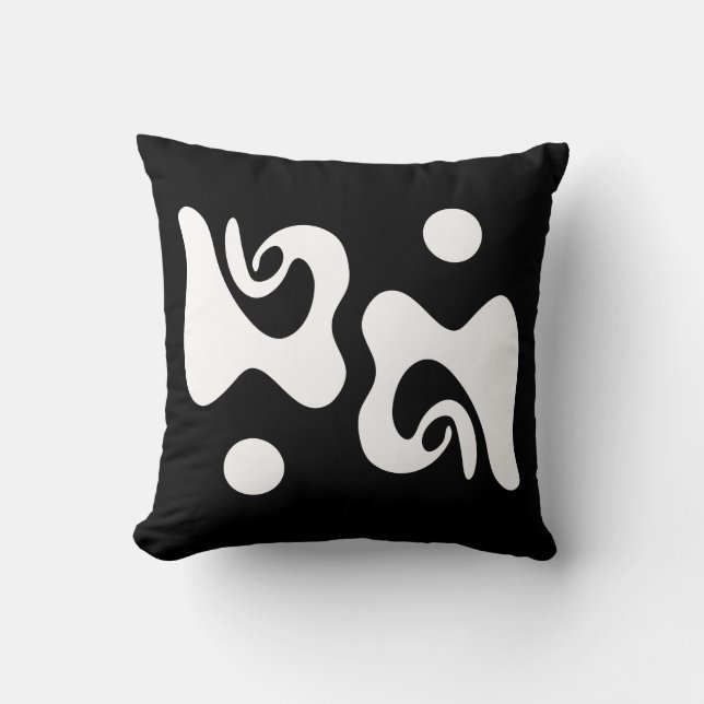 Svart och vit abstrakt kudde (Framsida)