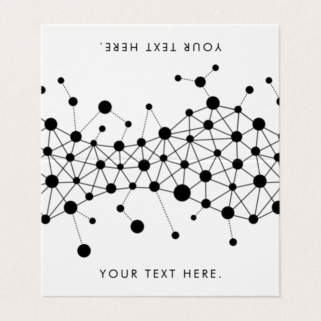 Svart och vit abstrakt linjer och punkter mönster visitkort (Utsida ovikt)