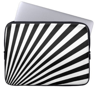 Svart och vit Abstrakt med stripe-Funky Laptop Sleeve