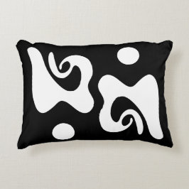 Svart och vit abstrakt prydnadskudde