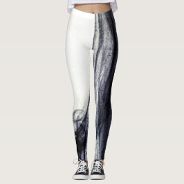 Svart och vit Abstrakt rök Leggings