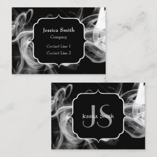 Svart och vit Abstrakt Smoke Monogram Visitkort