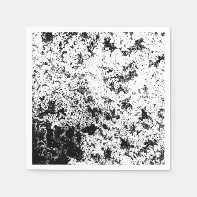 Svart och vit Abstrakt Smutt "Clouds" - bildande Pappersservett (Framsidan)