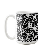 Svart och vit Abstrakt Triangles Lino cut