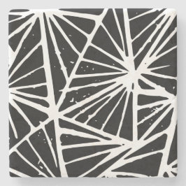 Svart och vit Abstrakt Triangles Lino cut Stenunderlägg