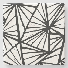 Svart och vit Abstrakt Triangles Lino cut Stenunderlägg