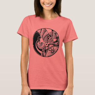 Svart och vit Abstrakt Zendala på cirkel Tröja