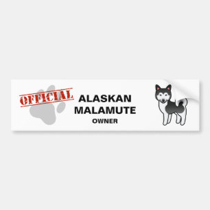 Svart Och Vit Alaskan Malamute Hund Illustration Bildekal