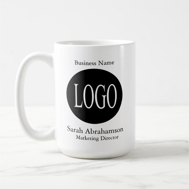Svart och vit anpassad logotyp kaffemugg Muggar (Vänster)