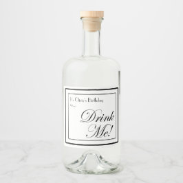 Svart och vit apothecary Stil dricker mig! Spritflaskor Etikett