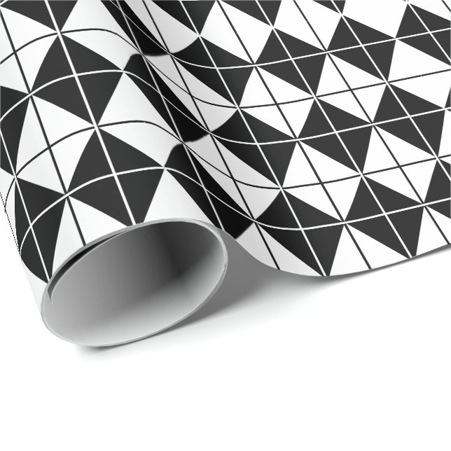 Svart och vit Argyle-mönster  Presentpapper (Rullad Hörn)