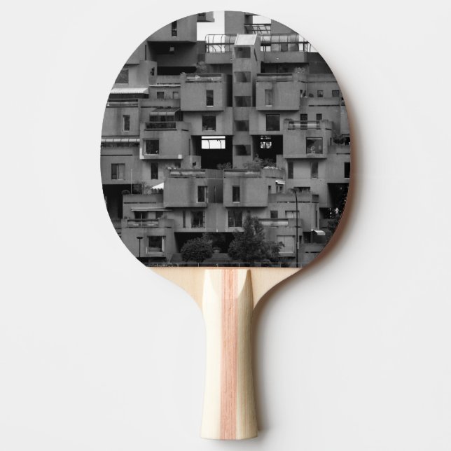 Svart och vit arkitektonisk  pingisracket (Framsidan)