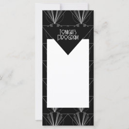 Svart och vit Art Deco Gatsby-program