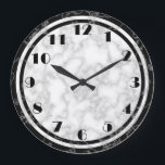 Svart och vit Art Deco-klocka Stor Klocka<br><div class="desc">Art Deco stil klocka med svartvit faux marble mönster</div>