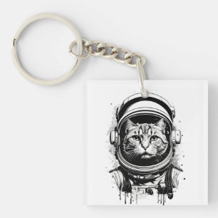 Svart och Vit Astronaut Katt