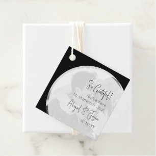 Svart och vit Avslappnad Bröllop Photo Gåvor Etiketter