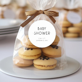 Svart och vit babystövel med oformaterad modern te runt klistermärke