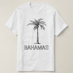 Svart och vit Bahamas coconut träd T Shirt