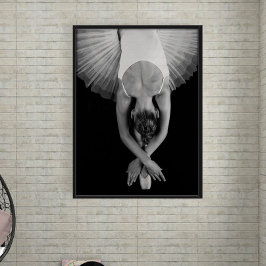 Svart och vit Ballerina Art-utskrift Poster