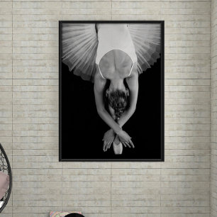 Svart och vit Ballerina Art-utskrift Poster