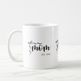 Svart och Vit Bandmanus Mamma Etablerade Elegant Kaffemugg