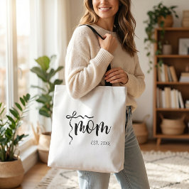 Svart och Vit Bandmanus Mamma Etablerade Elegant Tygkasse
