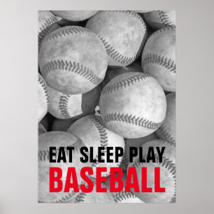 Svart och vit baseball-film med gott viloläge poster