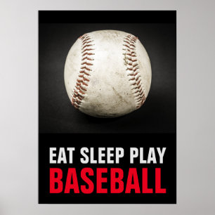 Svart och vit baseball-film med gott viloläge poster