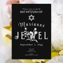 Svart och vit Bat Mitzvah