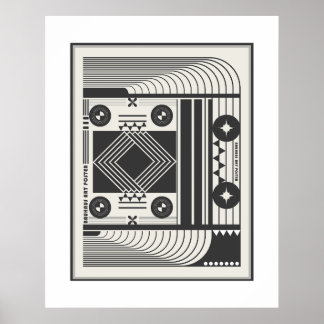 svart och vit bauhaus affischkonst poster